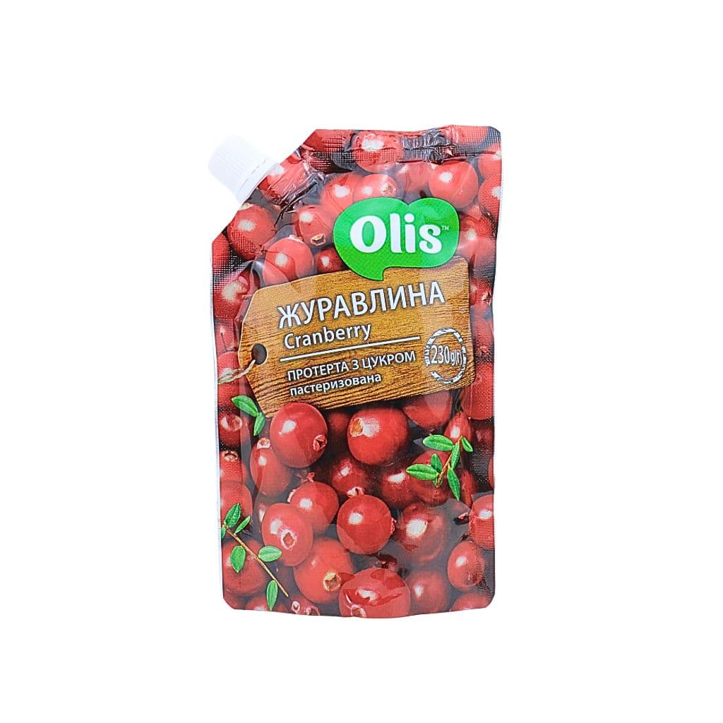 Purre zurawinowe z cukrem pasteryzowane "Olis" 230g