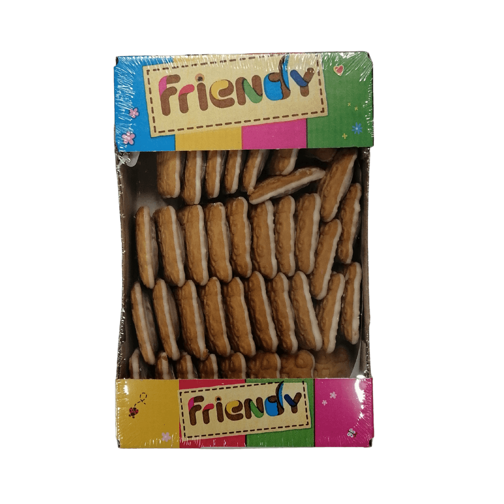 Ciastka margaritka w białej polewie z nadzieniem o smaku czarnej porzeczki 650g