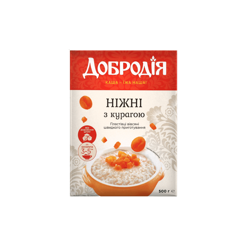 Płatki owsiane delikatne z suszoną morelą błyskawiczne "Dobrodiya" 500g