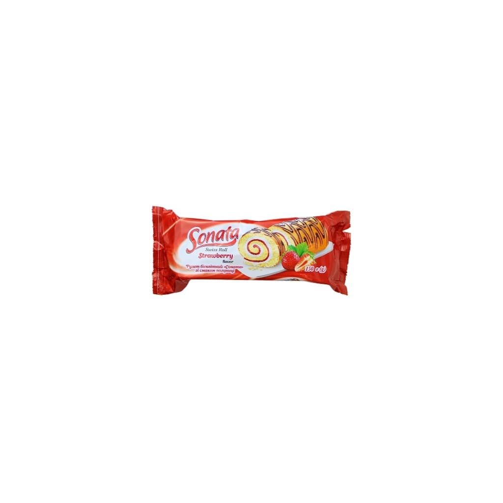 Rolada biszkoptowa o smaku truskawkowym Sonata "KBF" 150g