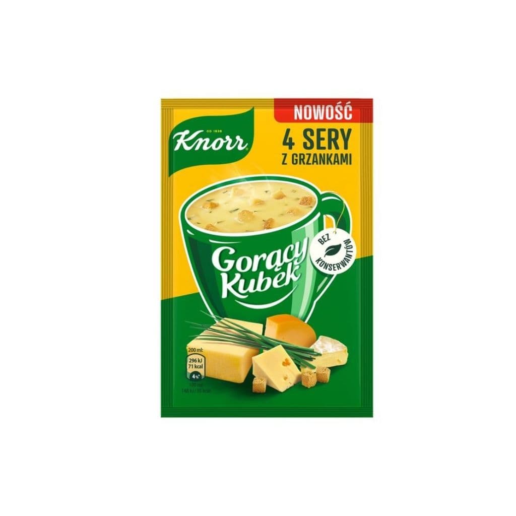 Zupa instant gorący kubek 4 sery z grzankami 17g