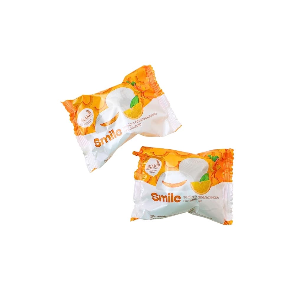 Zefir z nadzieniem pomarańcza Smile "JAKO" (100g)  luz