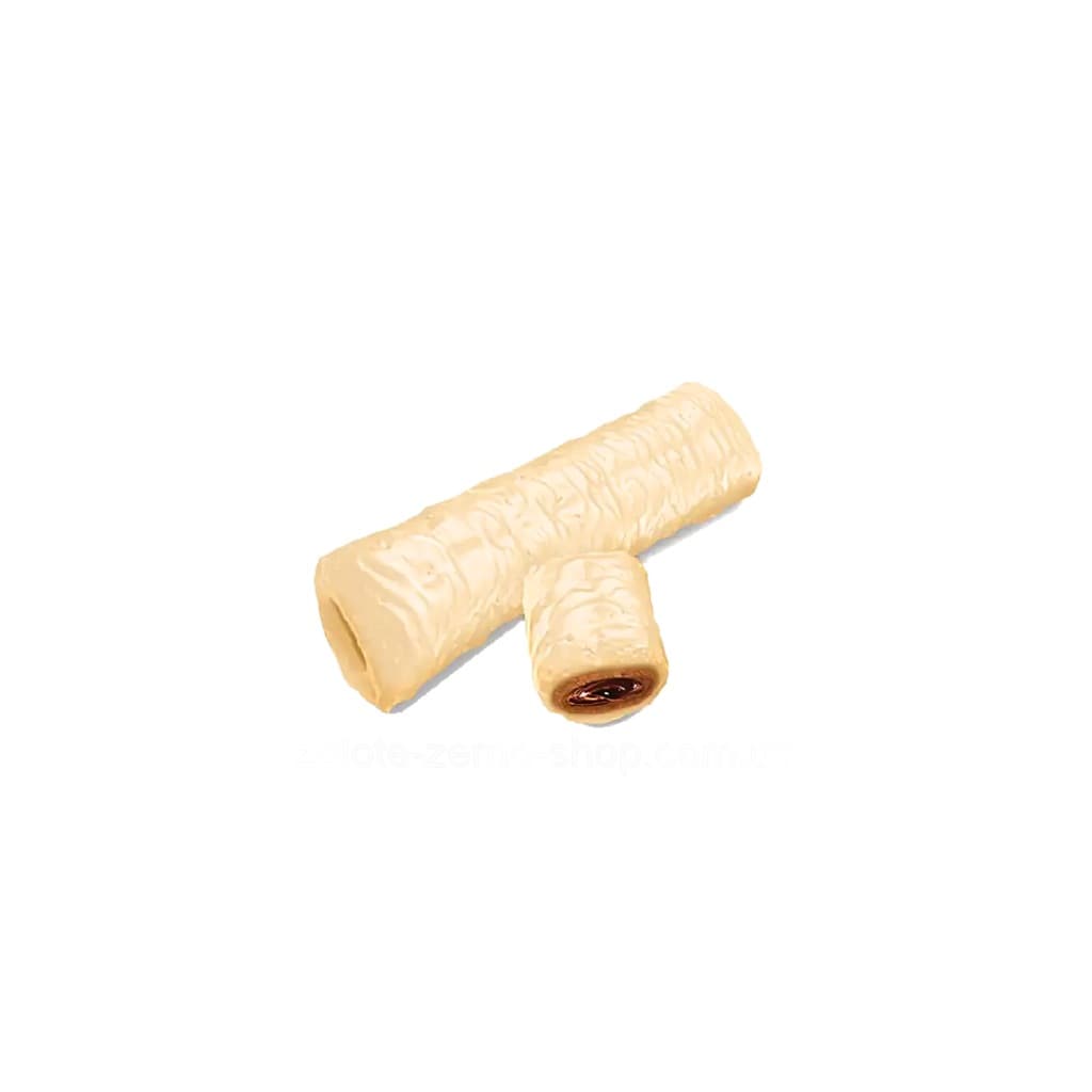 Rurki zbożowe z nadzieniem kakaowym glazurowane cukierniczą białą polewą  "Złote Ziarno" (100g) luz