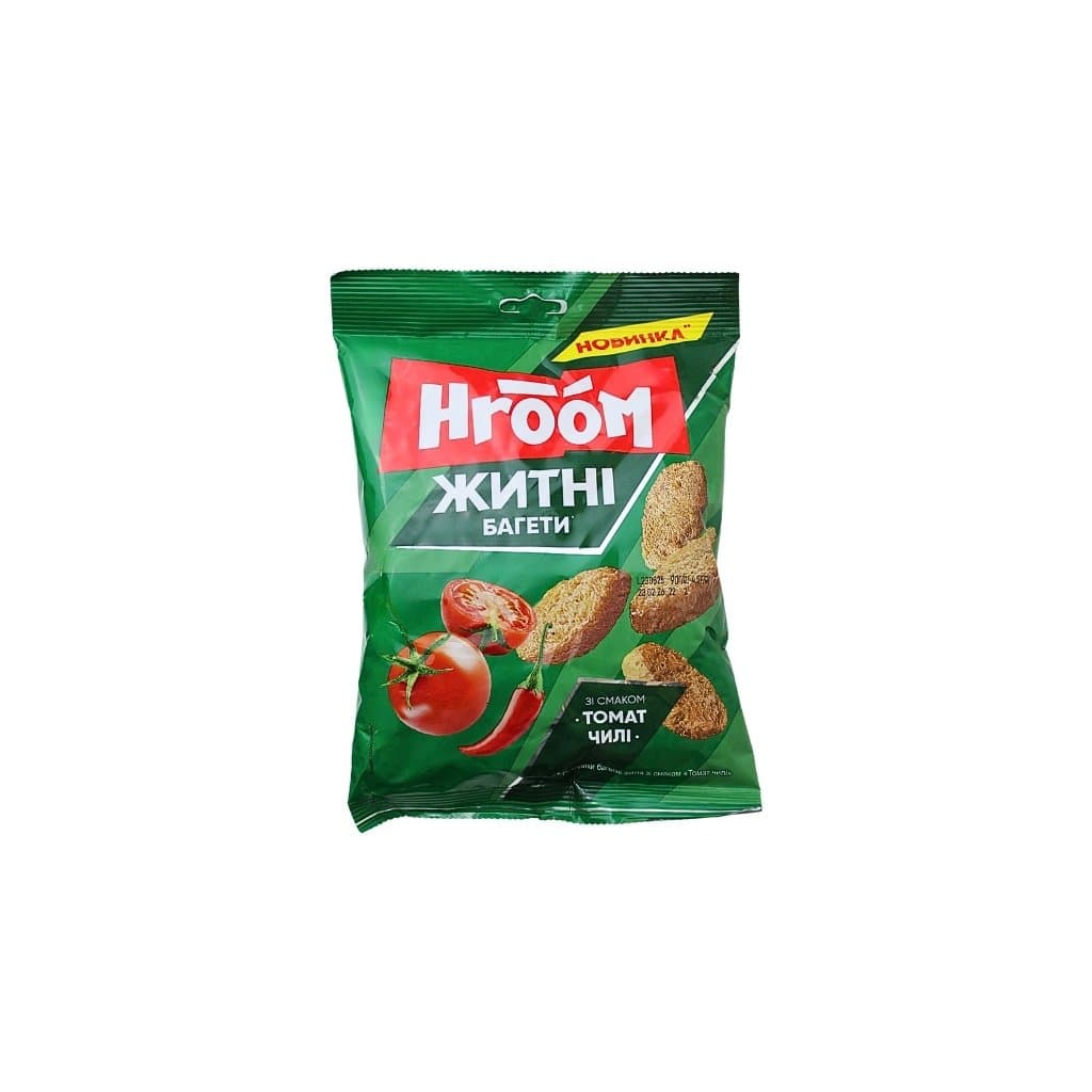 Sucharki bagietkowe żytnie o smaku Pomidor chili "TM Hroom" 90g