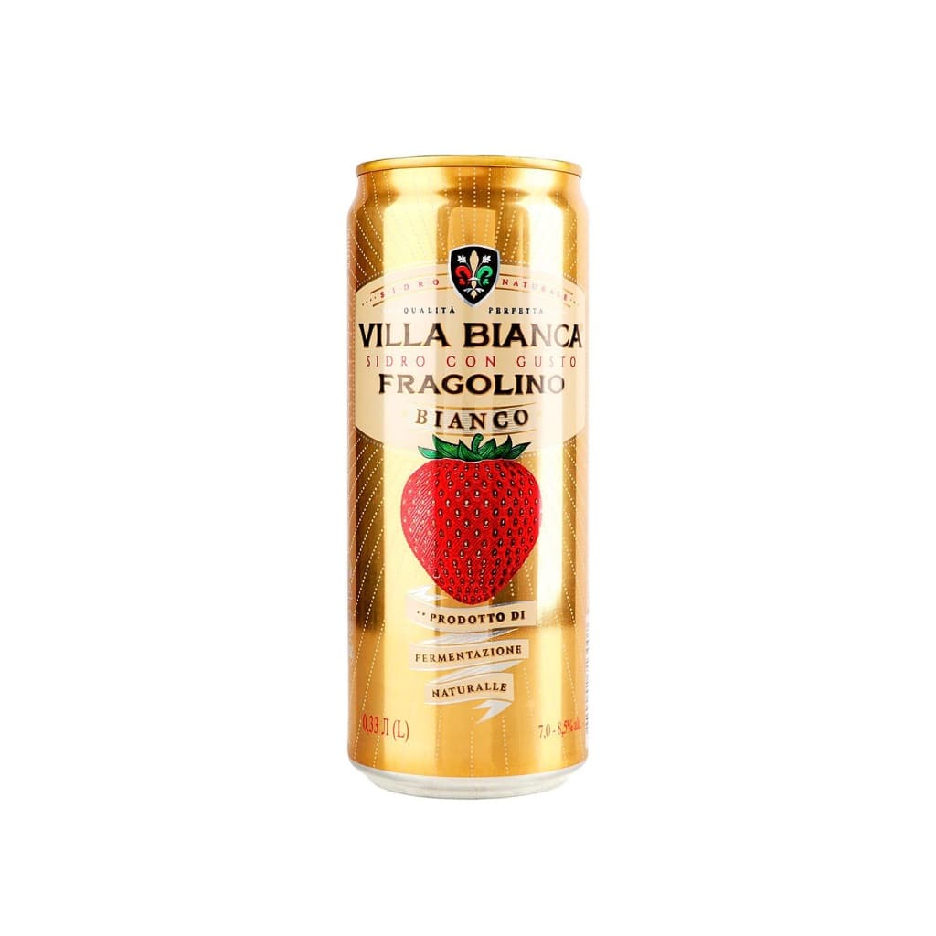 Cydr biały pasteryzowany Bianco "Villa Bianca con gusto Fragolino" puszka 330ml