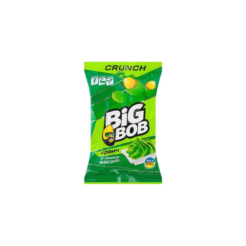 Orzeszki ziemne prażone solone w chrupiącej otoczce Crunch o smaku Wasabi "TM Big Bob" 90g