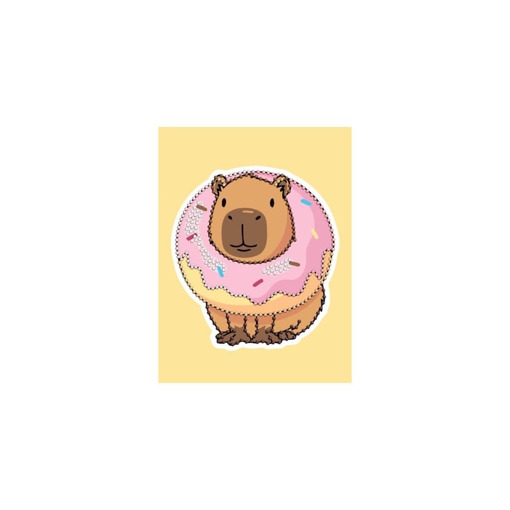 Zestaw z wybiórczą mozaiką diamentową "Słodka kapibara" 15x20cm