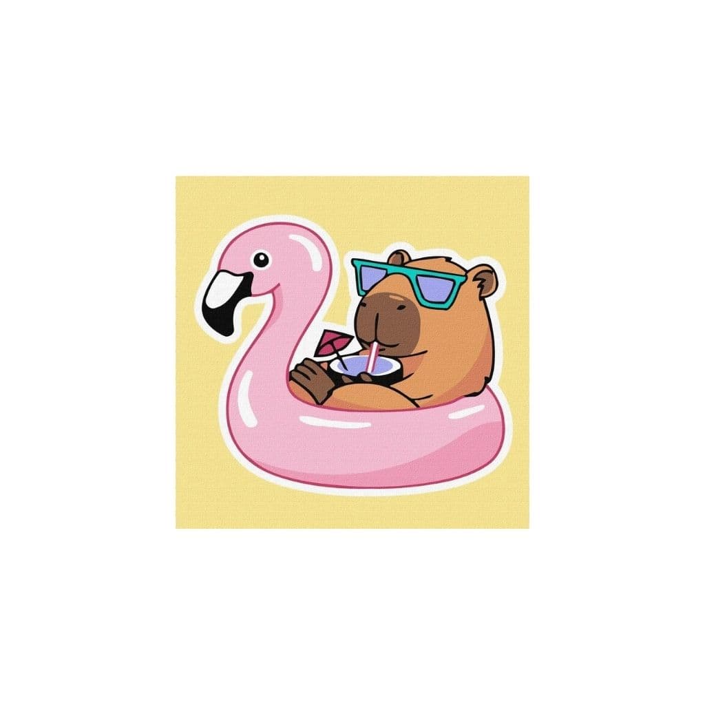 Zestaw do malowania po numerach "Kapibara na wakacjach" 40x40cm