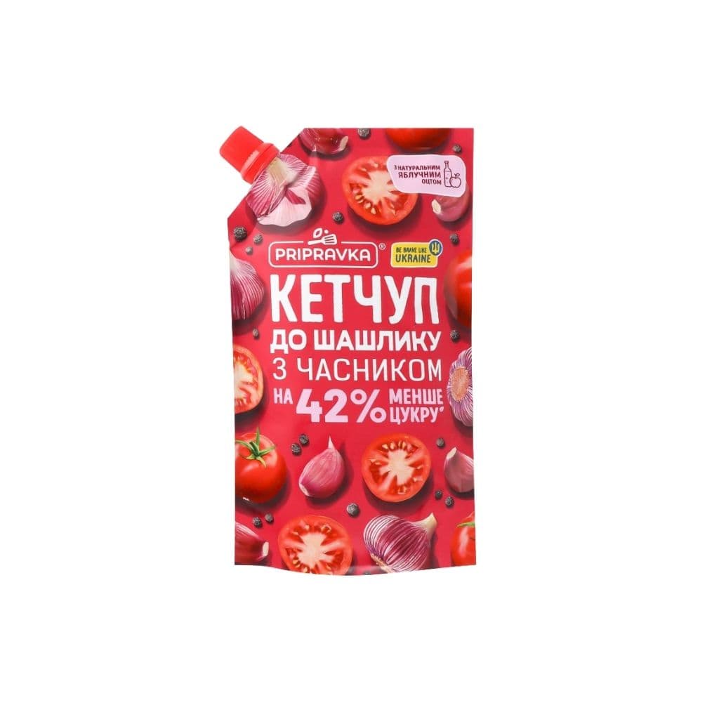 Ketchup do szaszłyka z czosnkiem "Pripravka" doypack 250g