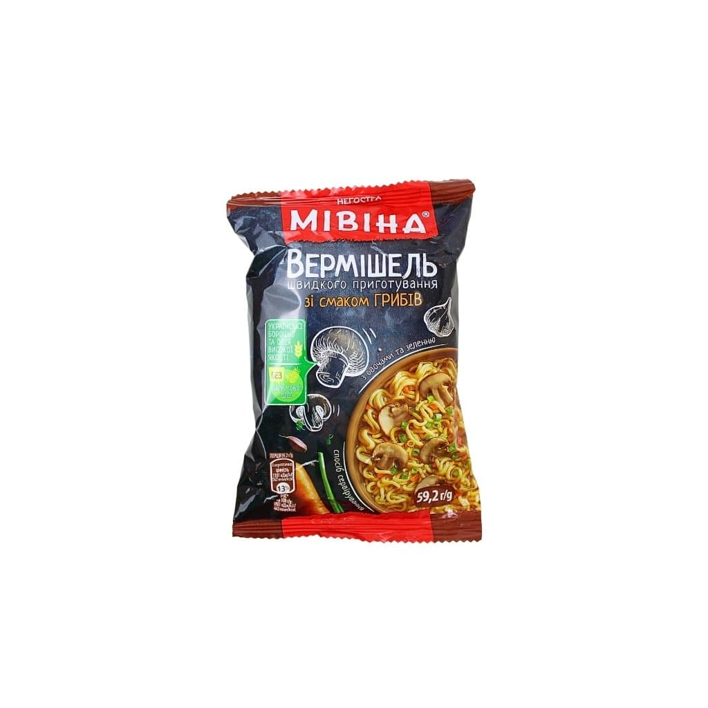 Makaron instant o smaku grzybów nieostry "MIWINA" 59,2g