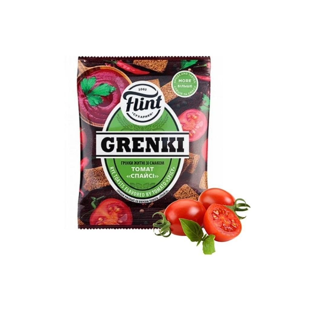 Sucharki żytnie o smaku pomidora spicy Grenki "Flint" 55g