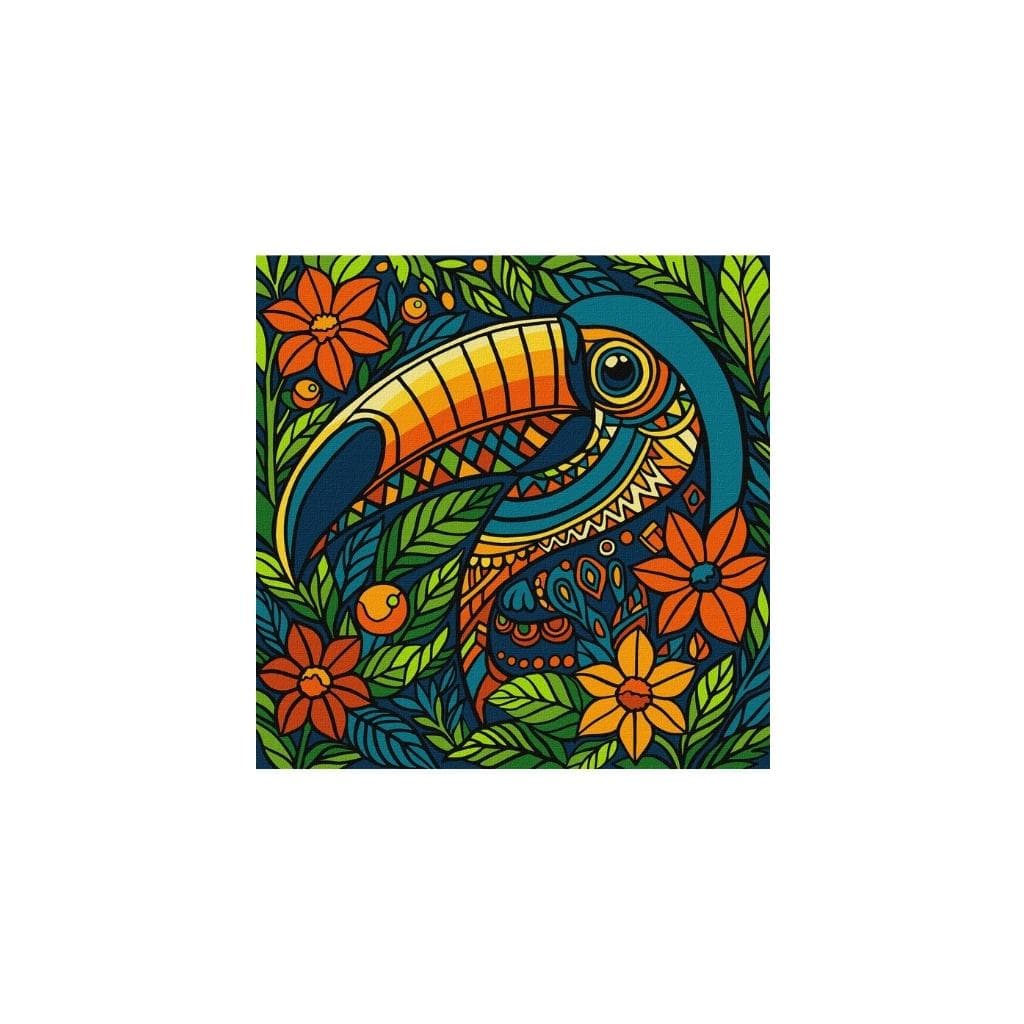 Zestaw do malowania po numerach "Witraż. Tukan" 30x30cm