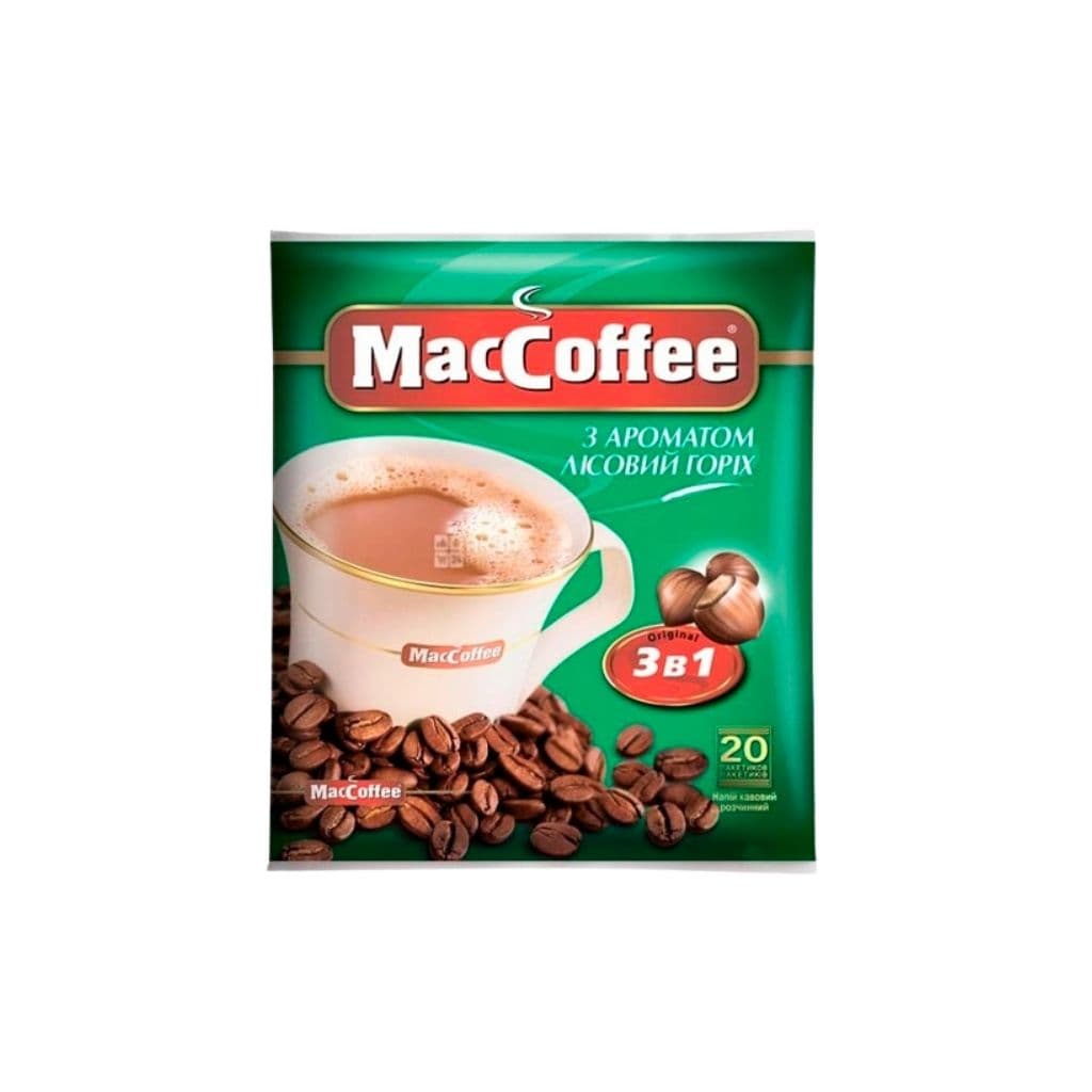 Kawa 3 w 1 ze smakiem orzechów laskowych saszetka "MacCoffee" 18gr