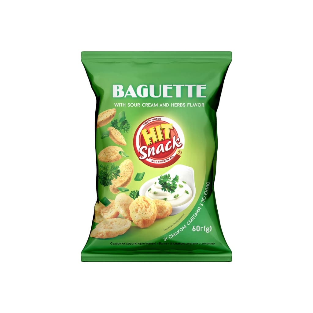 Sucharki oryginalny o smaku śmiietany z ziołami "BAGUETTE" 60g