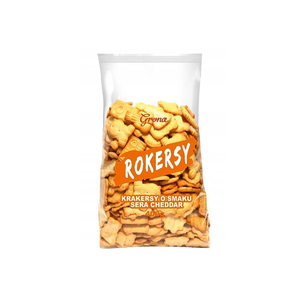 Krakersy słone o smaku sera cheddar Rokersy "Grona" 400g