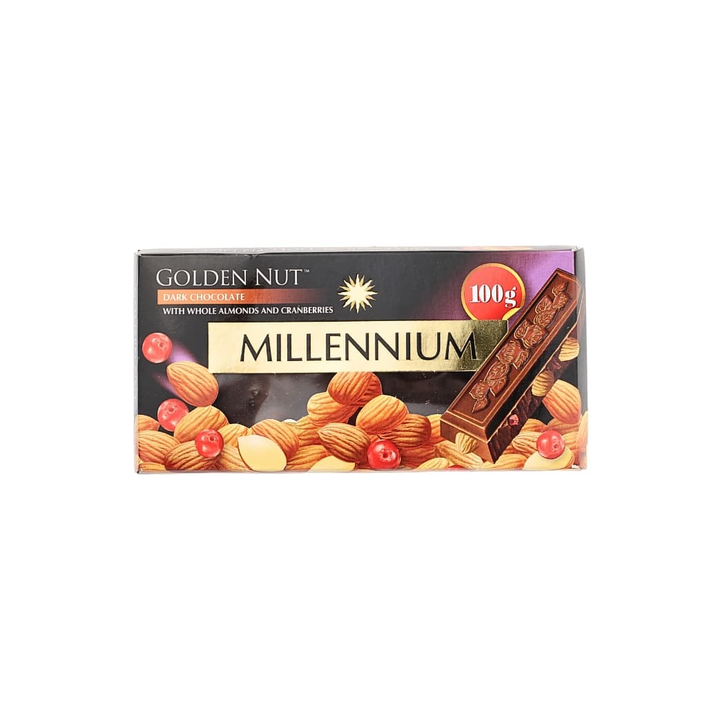 Czekolada gorzka z całymi migdałami i żurawiną Golden Nut "Millennium" 100g