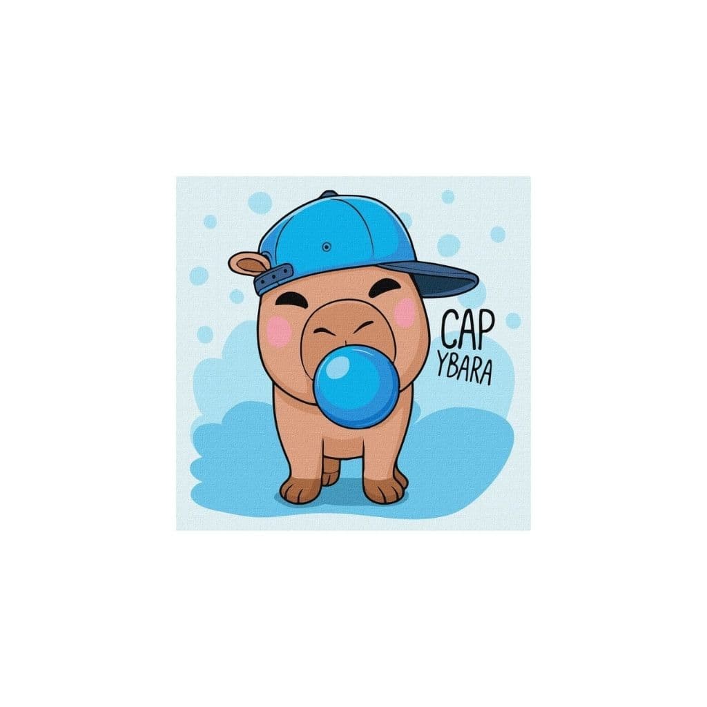 Zestaw do malowania po numerach "Kapibara i guma balonowa" 30x30cm