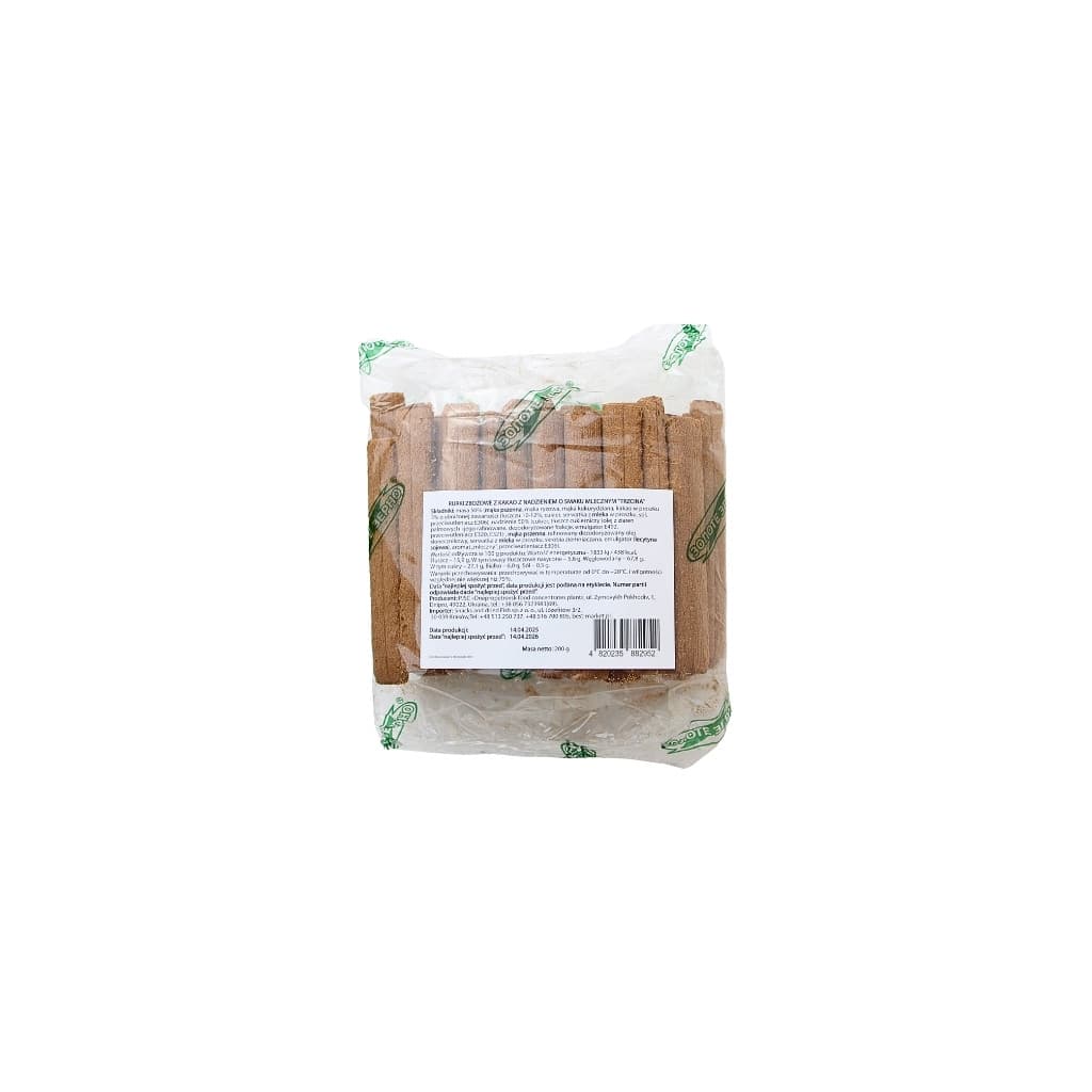 Rurki zbożowe z nadzieniem o smaku kakao i mleka "Trzcina Złote Ziarno" 200g