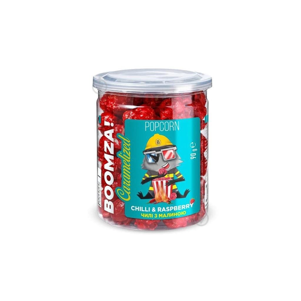 Popcorn karmelowy w rurie chilli z maliną "Boomza" 90g