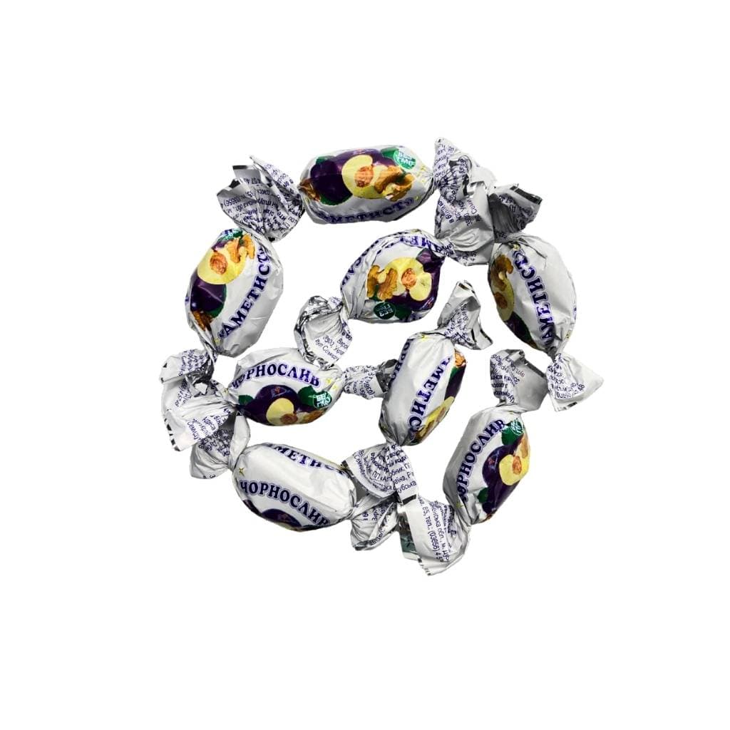 Cukierki Śliwka z orzechem w bielą poliewie (100g) "Ametyst Plus" luz
