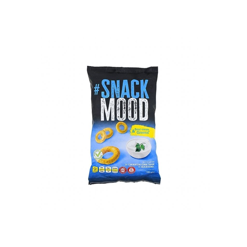 Przekąska pszenna figurna o smaku śmietany i żieleni "Snack Mood" 140g