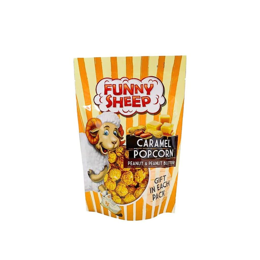 Popcorn w  karmelu z orzeszkami ziemnymi i masłem orzechowym "Funny Sheep" 90g