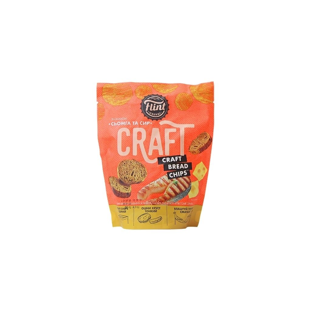 Sucharki pszenno-żytnie o smaku łososia z serem Grenki "Flint" 80g