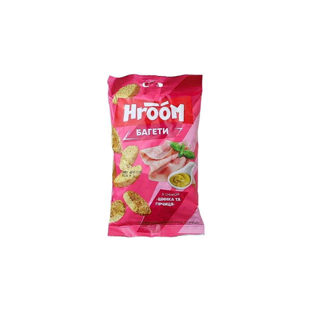 Sucharki bagietkowe o smaku Szynka i musztarda "TM Hroom" 60g