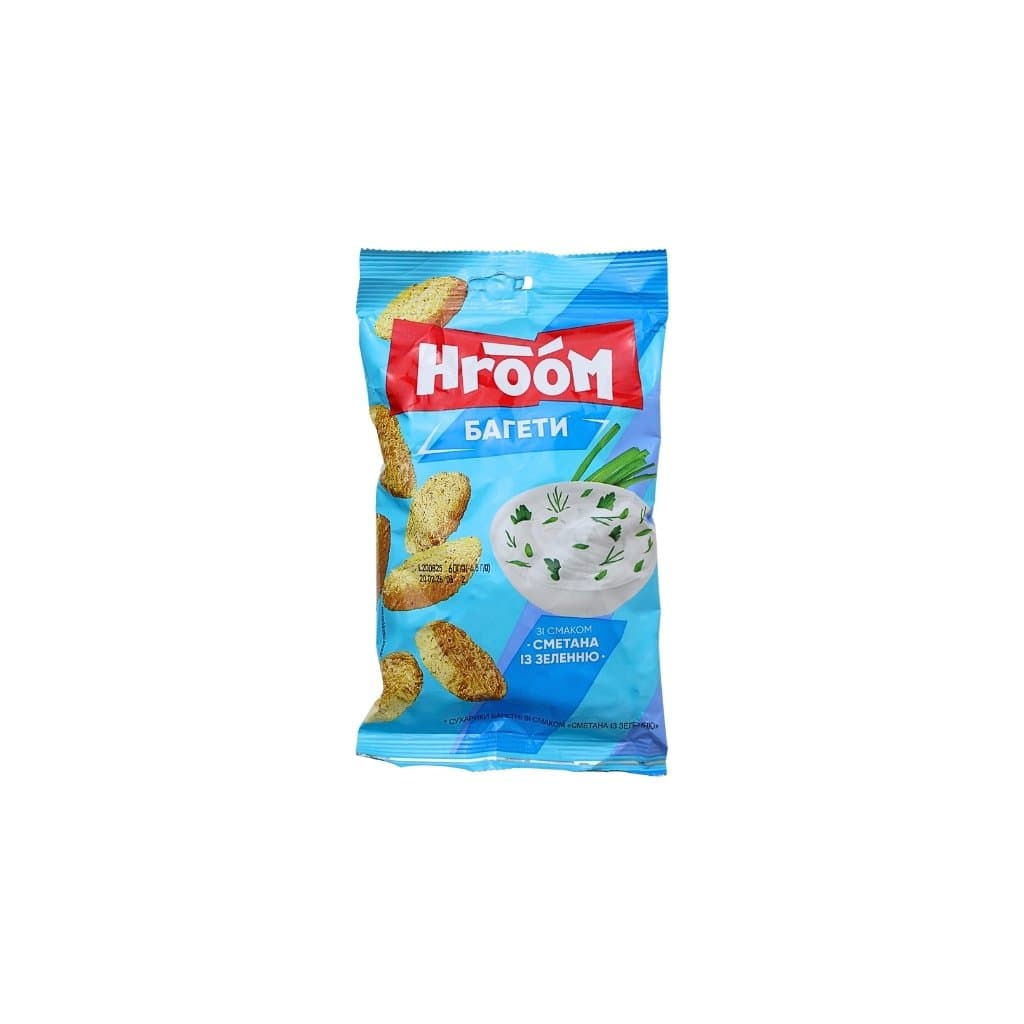 Sucharki bagietkowe o smaku Śmietana z ziołami "TM Hroom" 60g