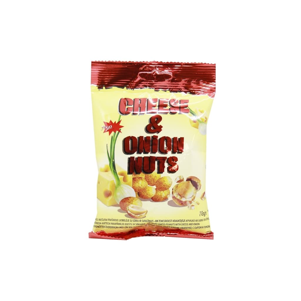 Orzeszki chrupiące ziemne w panierce z  serem i cebulą "JEGA" 100g