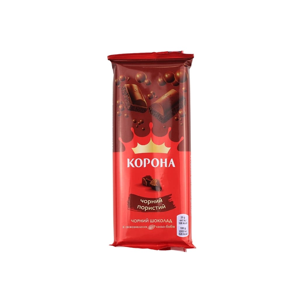 Czekolada czarna z babelkami "Korona" 80g