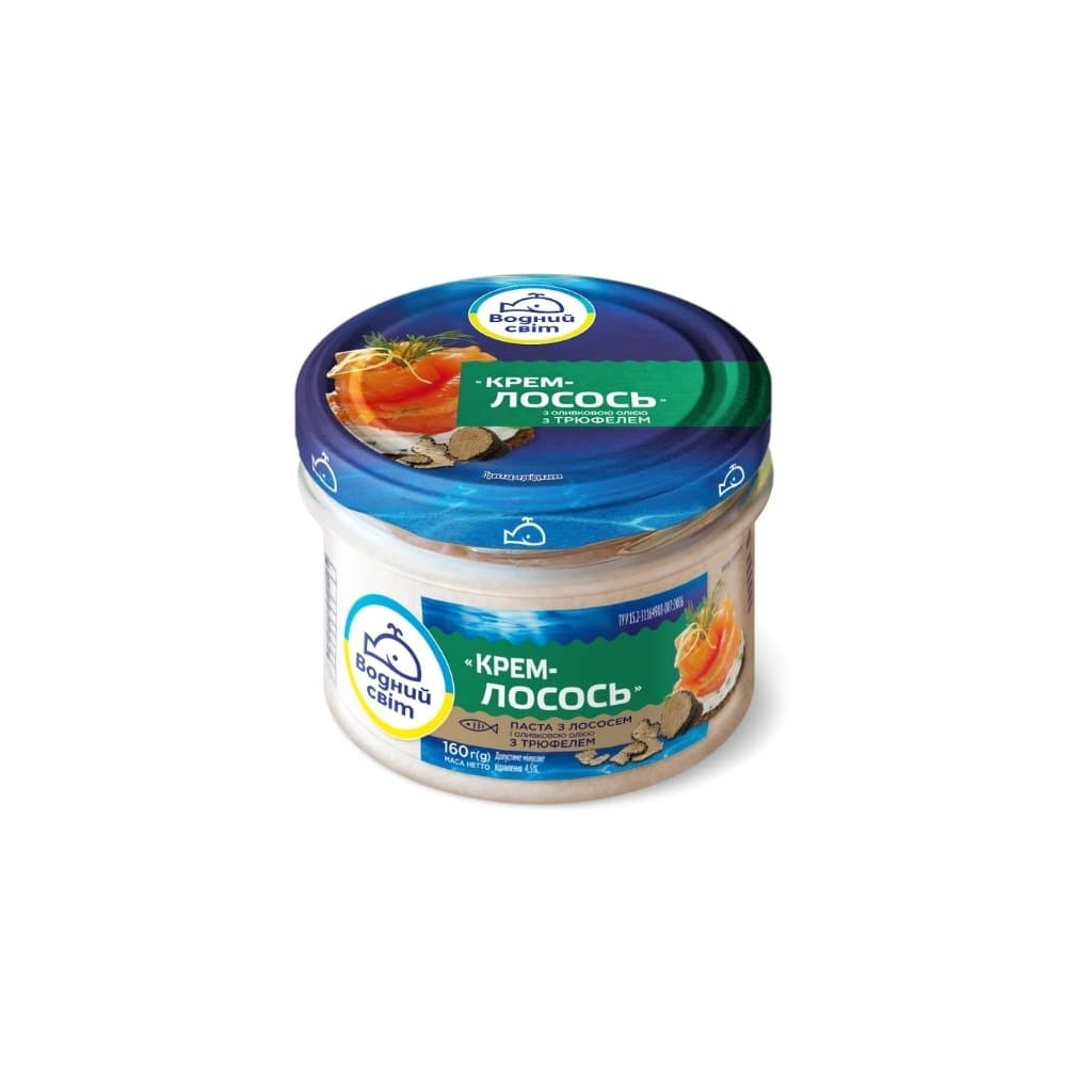Pasztet z łososia z oliwą z oliwek i truflą "Wodny świat" sloik 160g