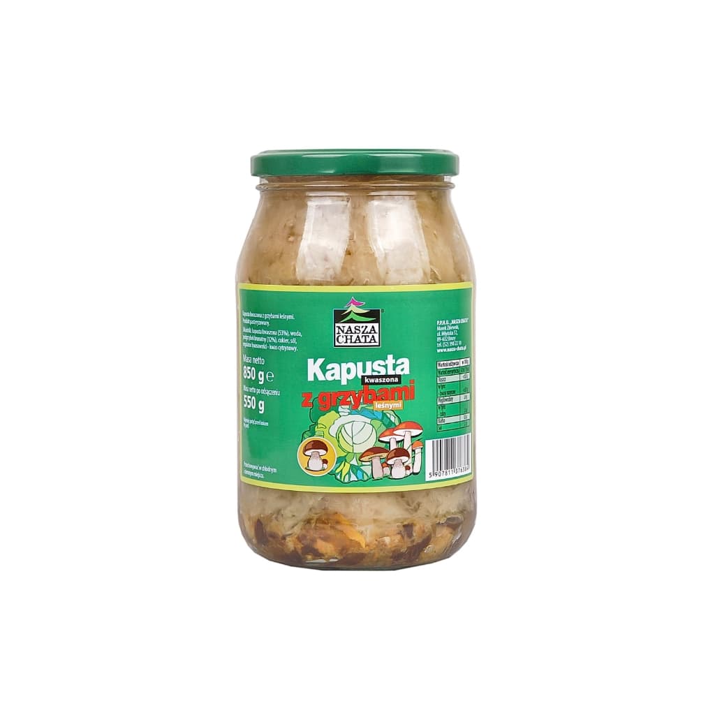 Kapusta kwaszona z grzybami leśnymi "Nasza Chata" 850g