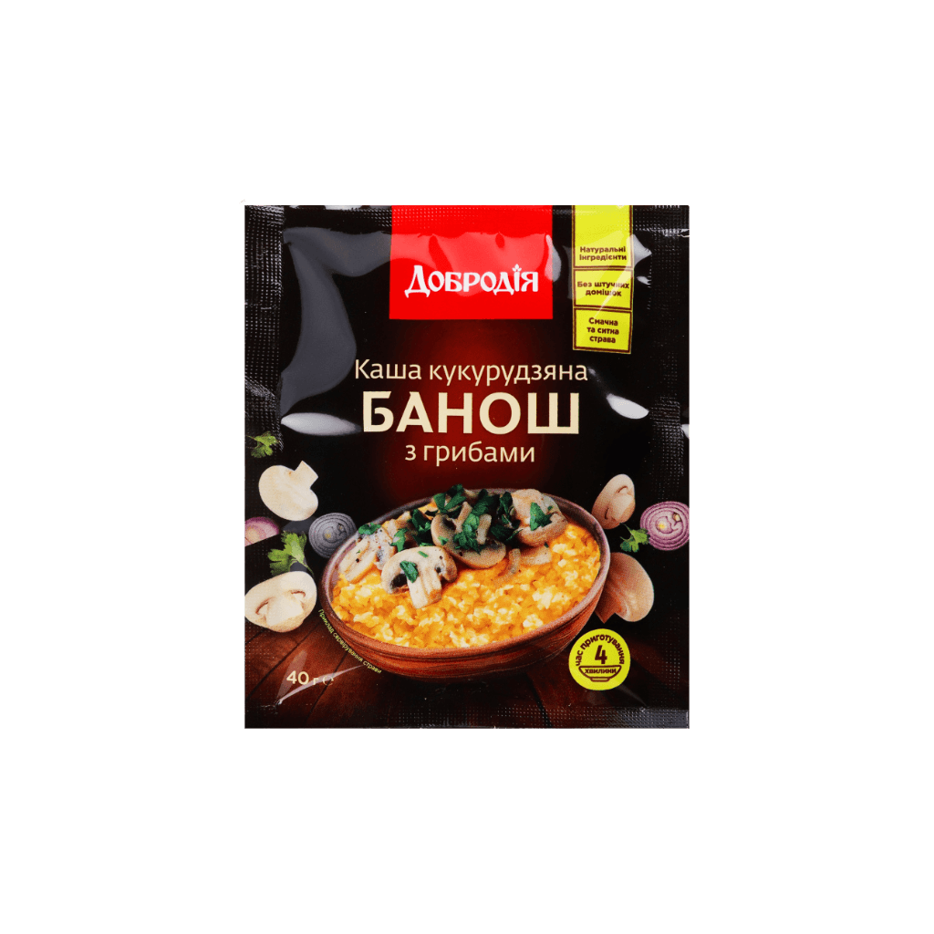 Kasza kukurydziana banosz z grzybami błyskawiczne "Dobrodiya" 40g