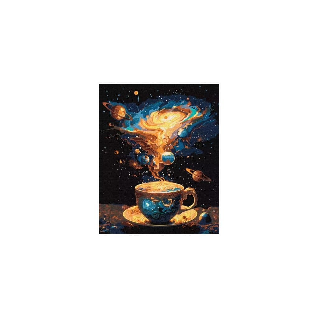 Zestaw do malowania po numerach. "Kosmiczne podwieczorki z farbami metalicznymi" 40x50cm