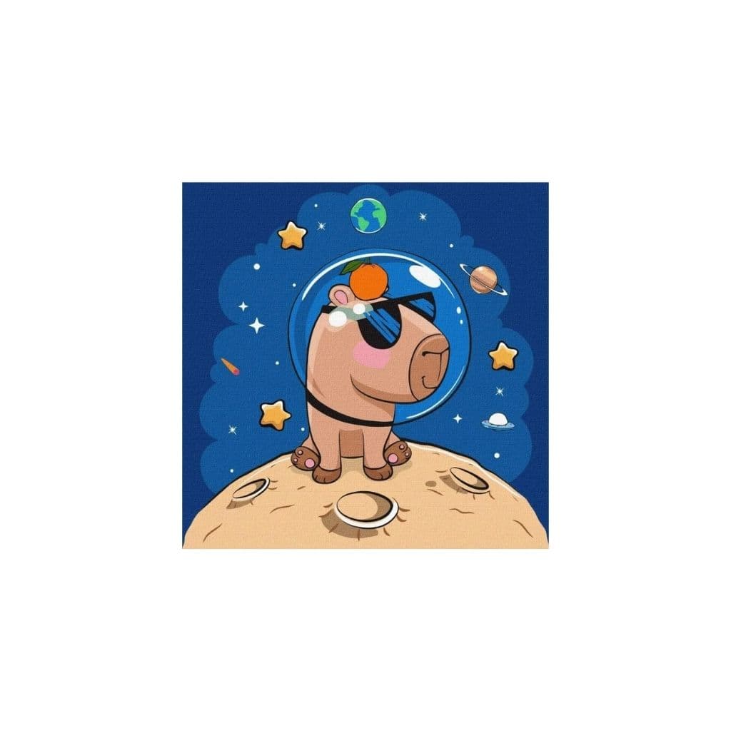 Zestaw do malowania po numerach "Kapibara w kosmosie" 30x30cm