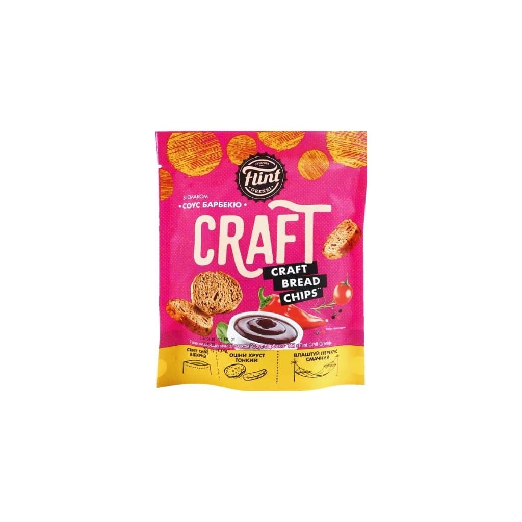 Sucharki pszenno-żytnie o smaku BBQ Grenki "Flint" 80g