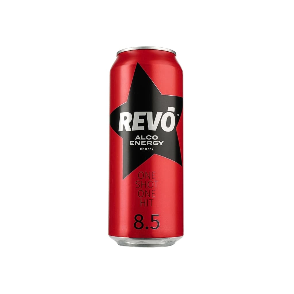 Napój energetyczny alkoholowy wiśniowy "Revo" pusz ZWR 500ml