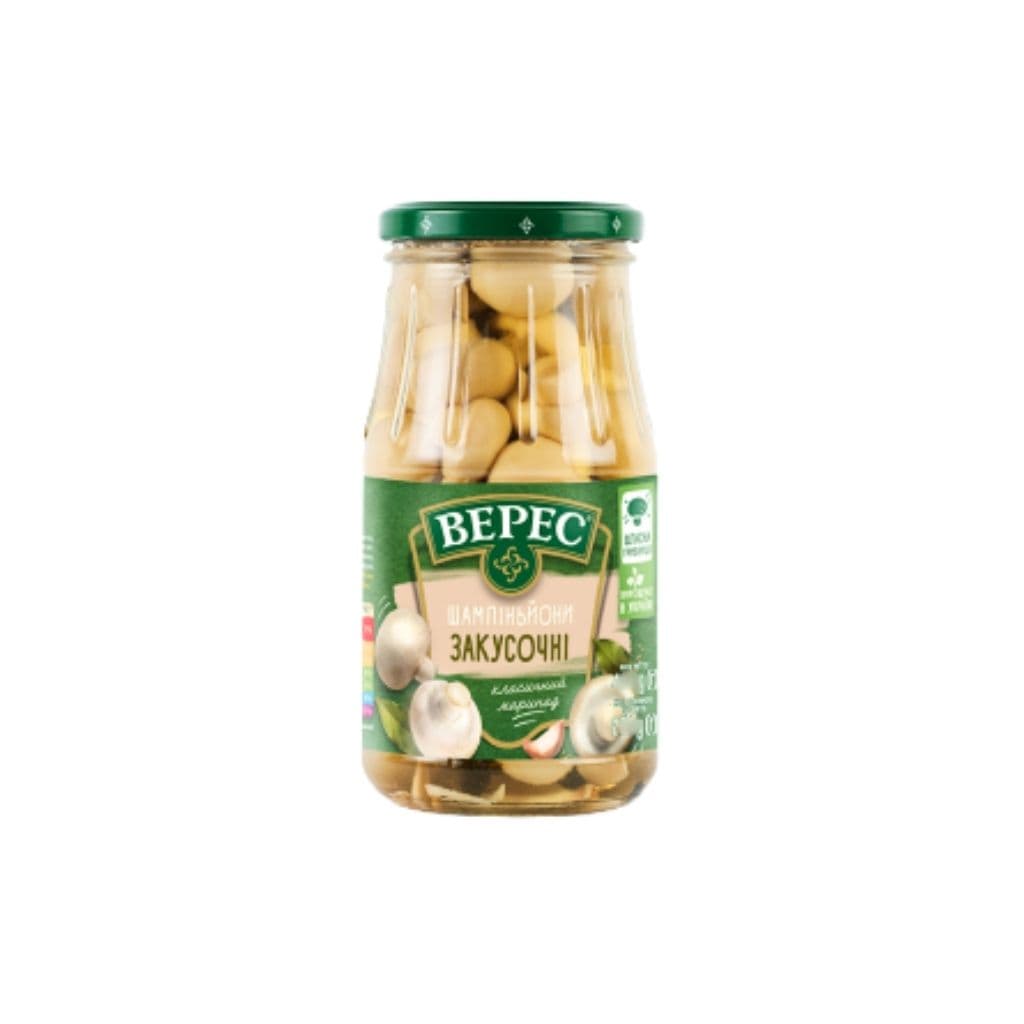 Grzyby marynowane pieczarki sterylizowane Zakąskowe "Veres" 460g