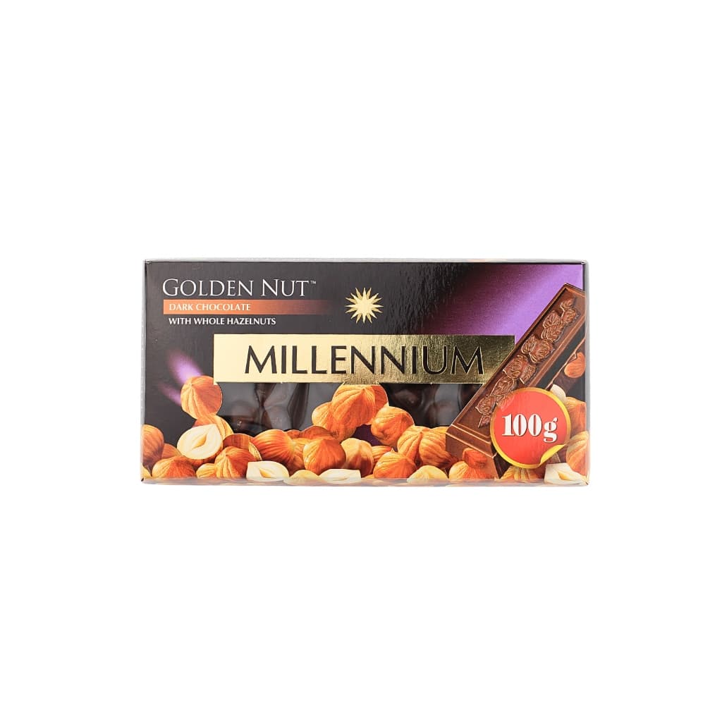 Czekolada gorzka z orzechami laskowymi Golden Nut "Millennium" 100g