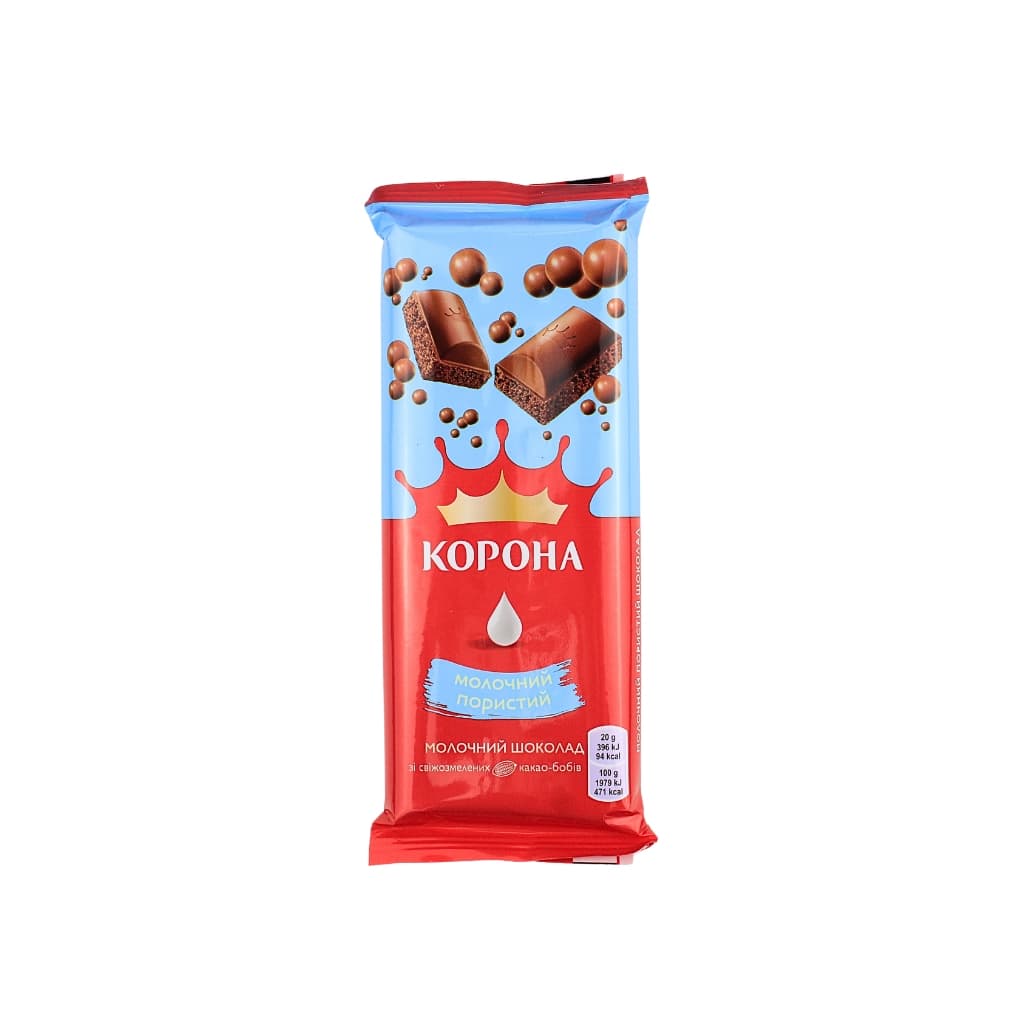 Czekolada mleczna z babelkami "Korona" 80g