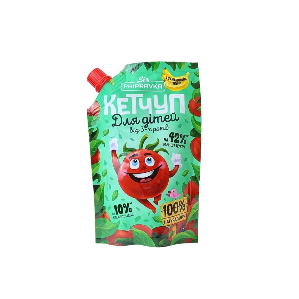 Ketchup dla dzieci z puree bananowym "Pripravka" doypack 200g