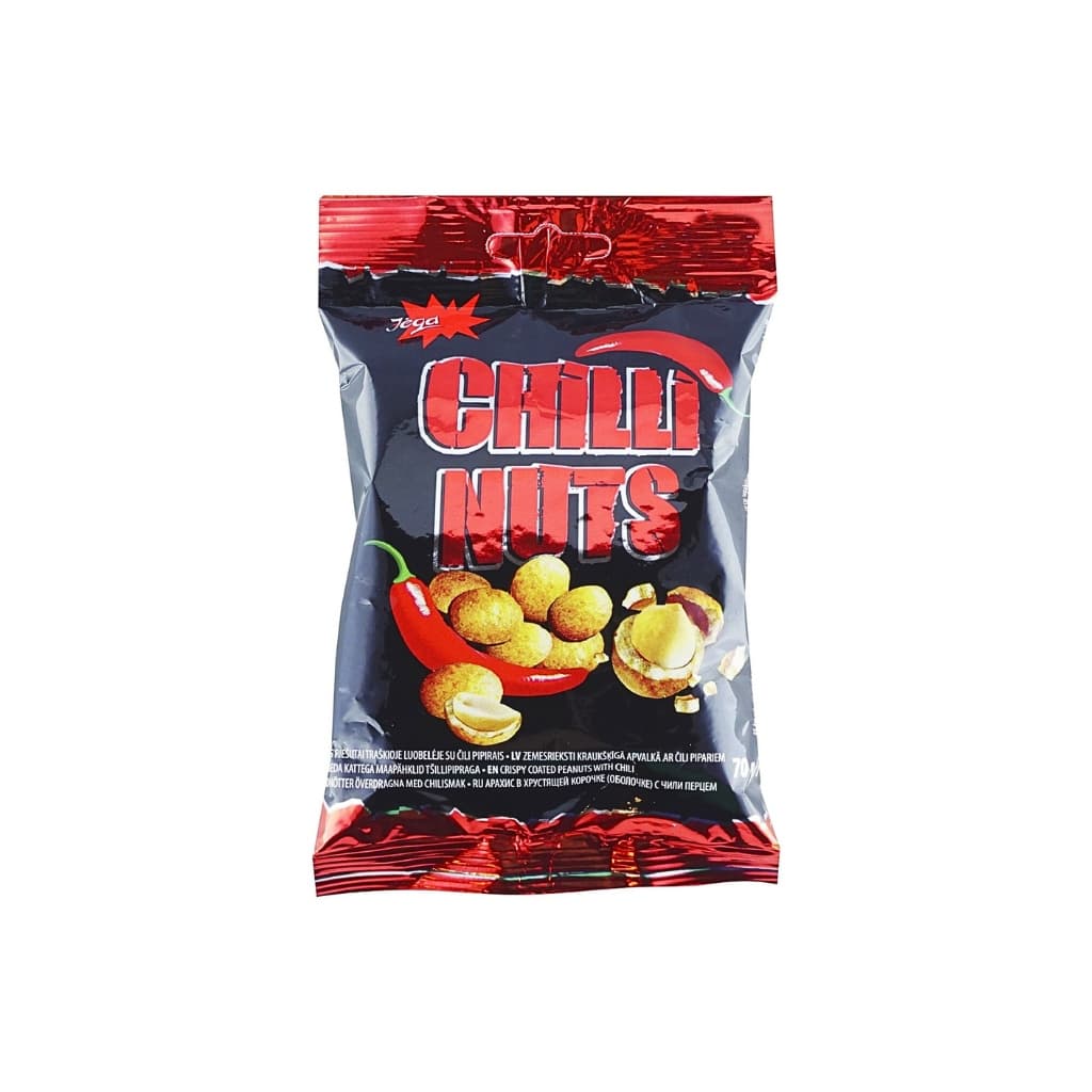 Orzeszki chrupiące ziemne w panierce o smaku chili meksykańskim "JEGA" 100g