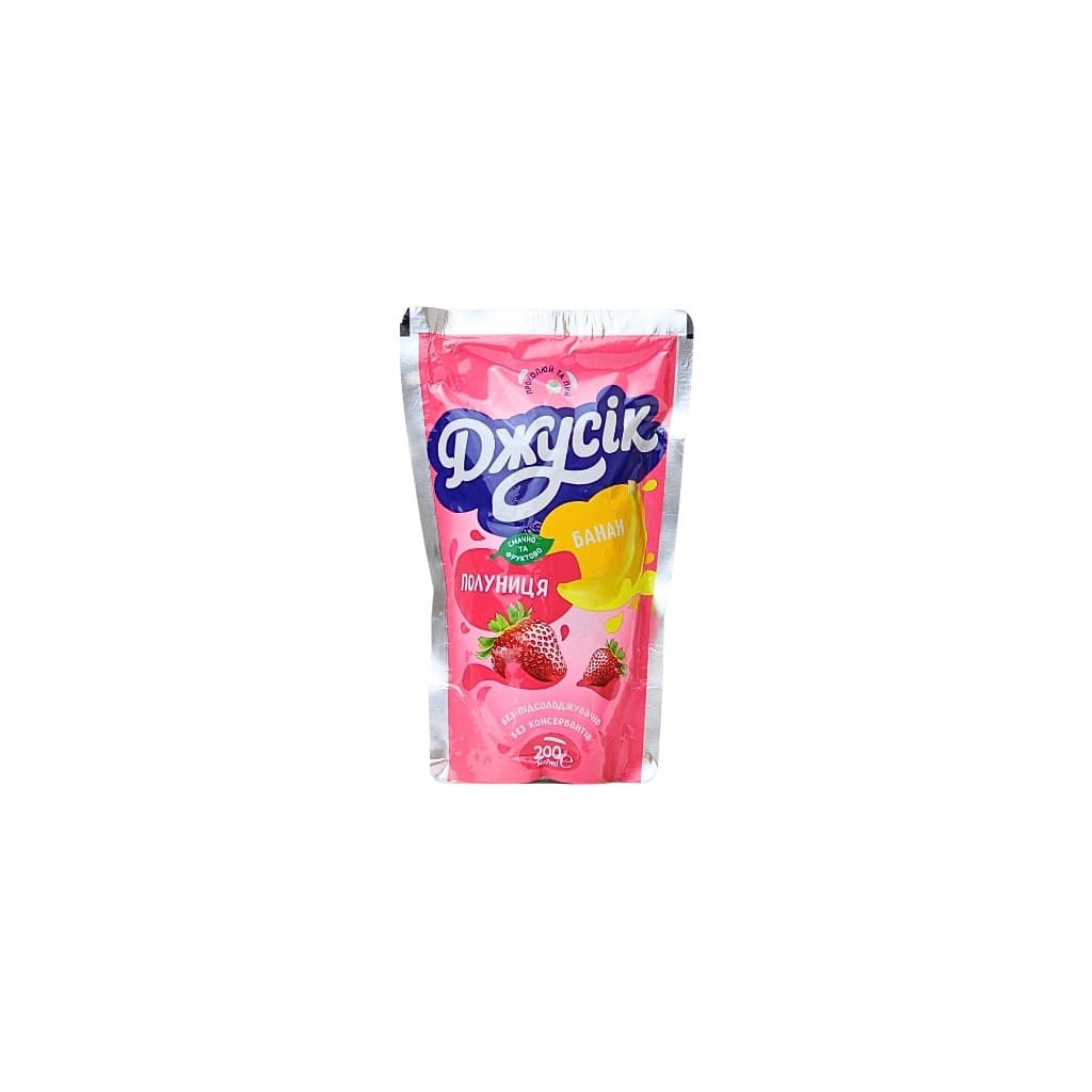 Napój o smaku banana z truskawki "Dżusik" 200ml