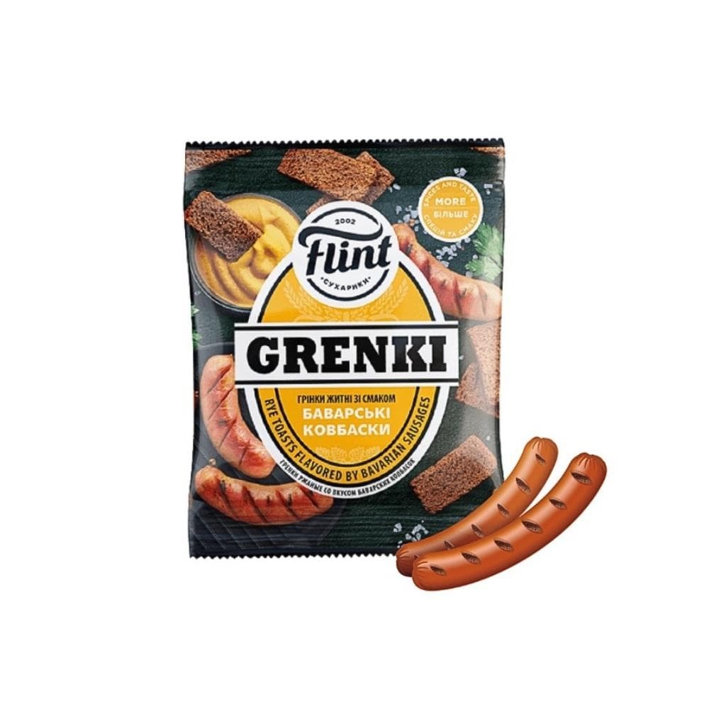 Sucharki żytnie o smaku kiełbas bawarskich Grenki "Flint" 70g