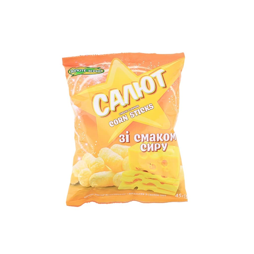 Paluszki kukurydziane o smaku sera "Salut Zlote Ziarno" 45g