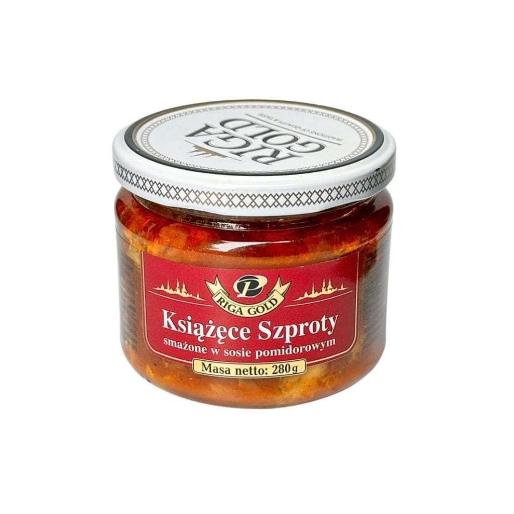 Szproty książęce smżone w sosie pomidorowym "Riga Gold" 280g