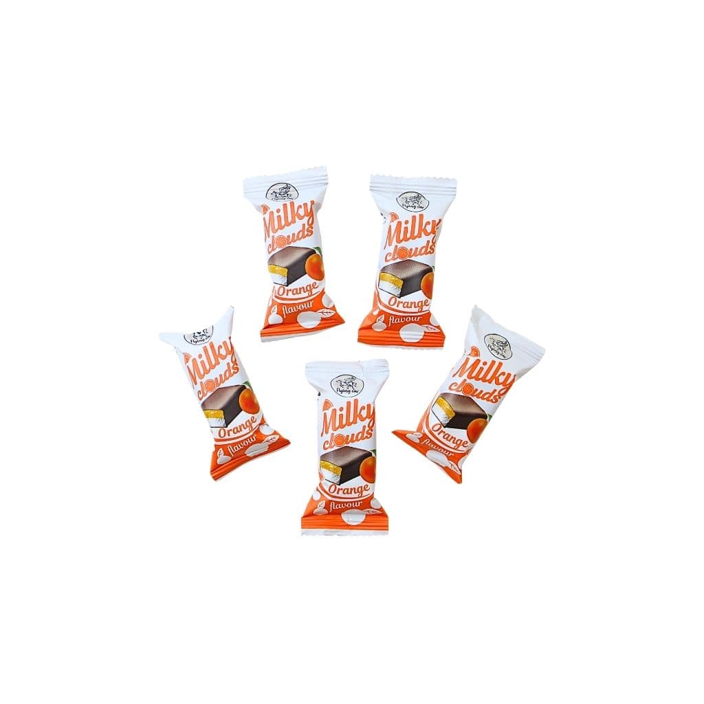 Cukierki galaretki smak pomaranczy "Milky clouds orange flavour" (100g) luz