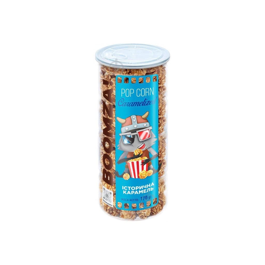 Popcorn karmelowy w rurie historyczny "Boomza" 170g
