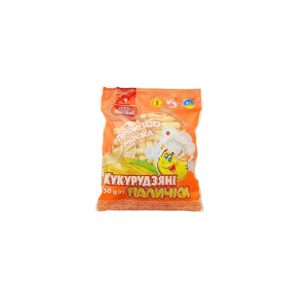 Chrupki kukurydziane o smaku prażonego mleka "Mak-Dak" 50g